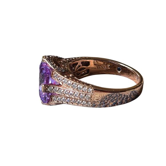 Vanna K For Bella Luce 18k Rose Gold Over S/S 10.76ctw Lavendar/ White Diam Sim - Picture 3 of 9